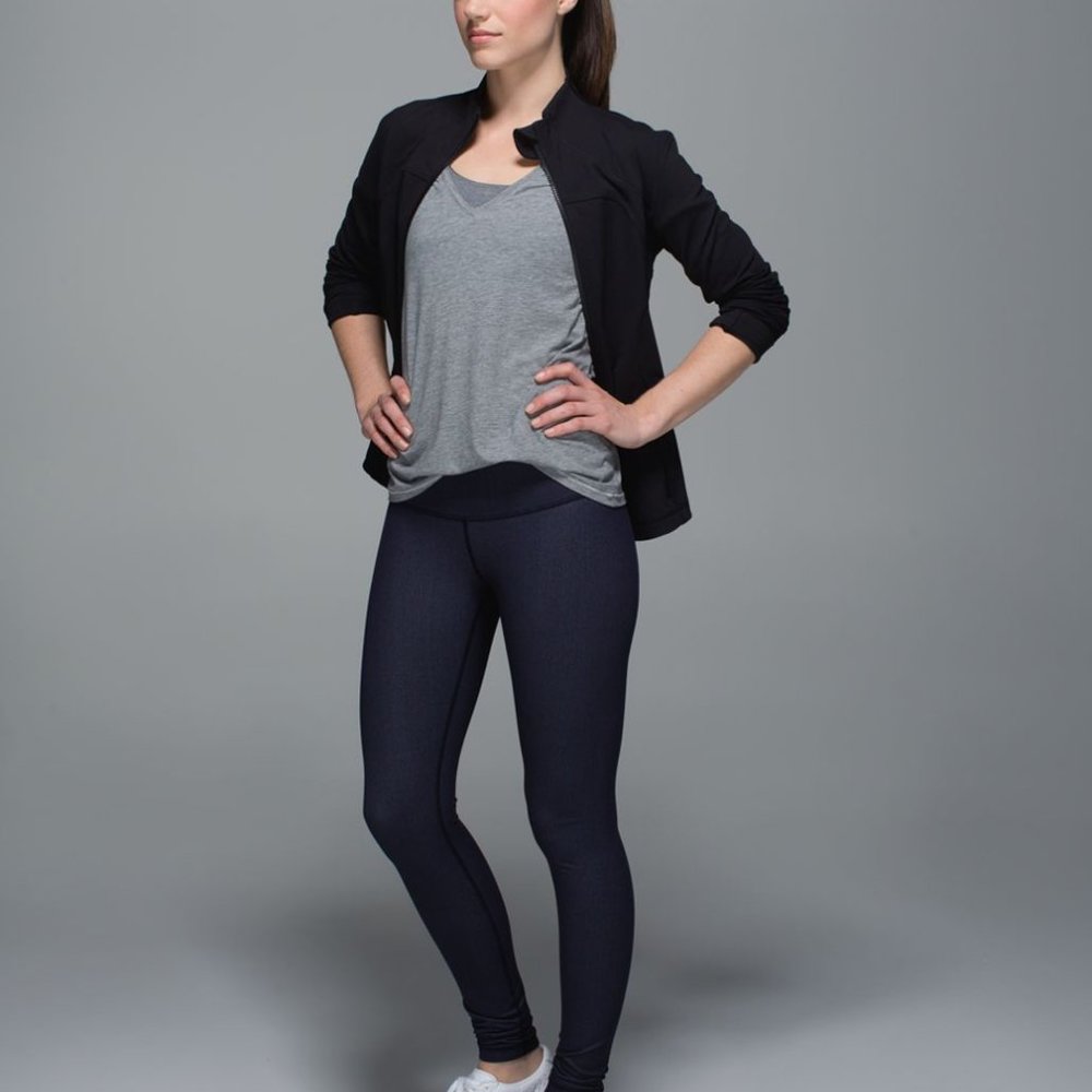 Lululemon Athletica RARE Wunder Under Pant Legging Denim Luon Naval Blue Size 4
